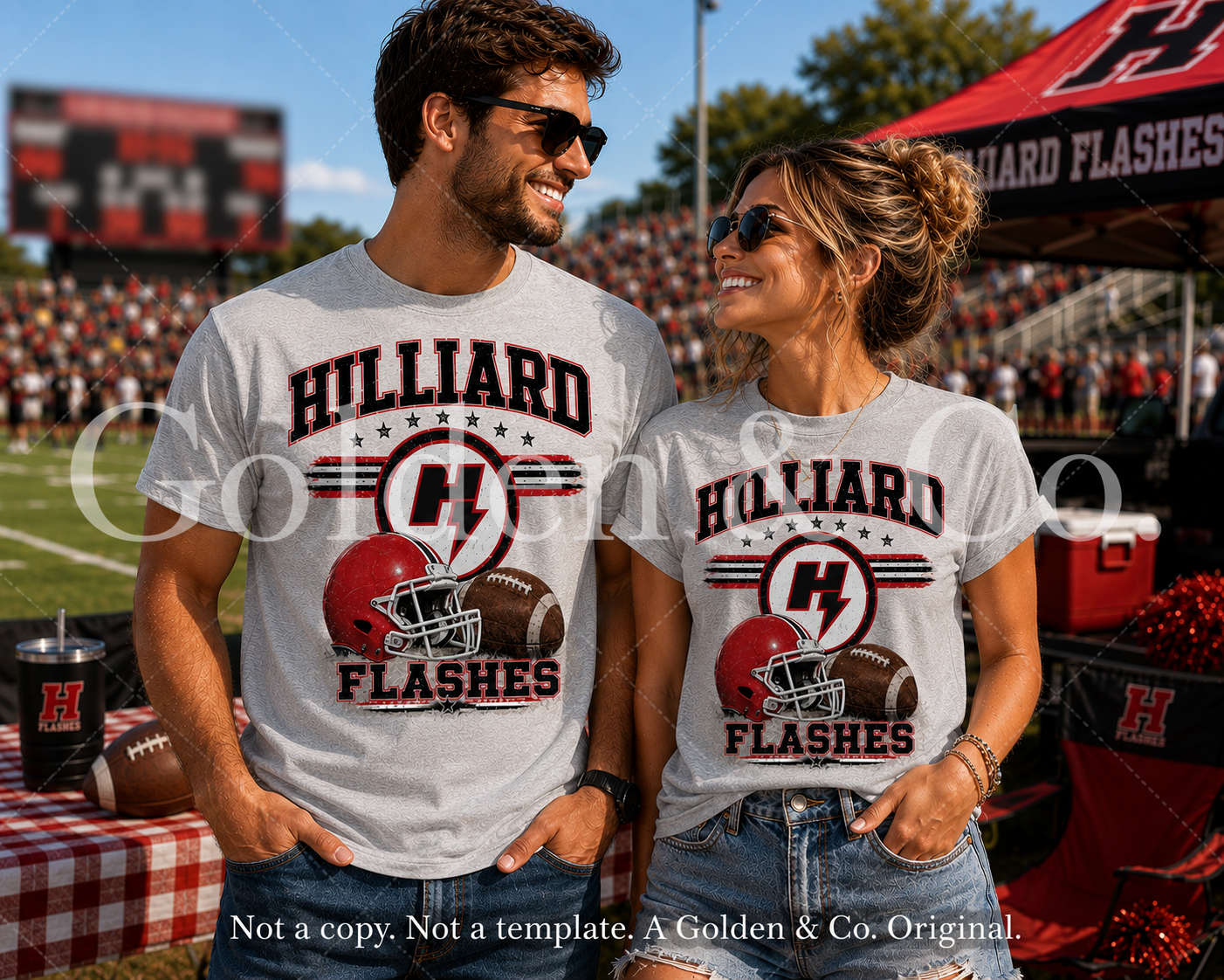 Hilliard Flashes Vintage Football Tee