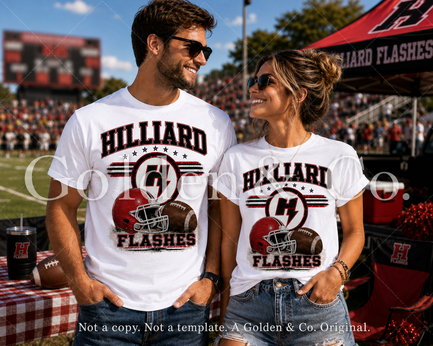 Hilliard Flashes Vintage Football Tee