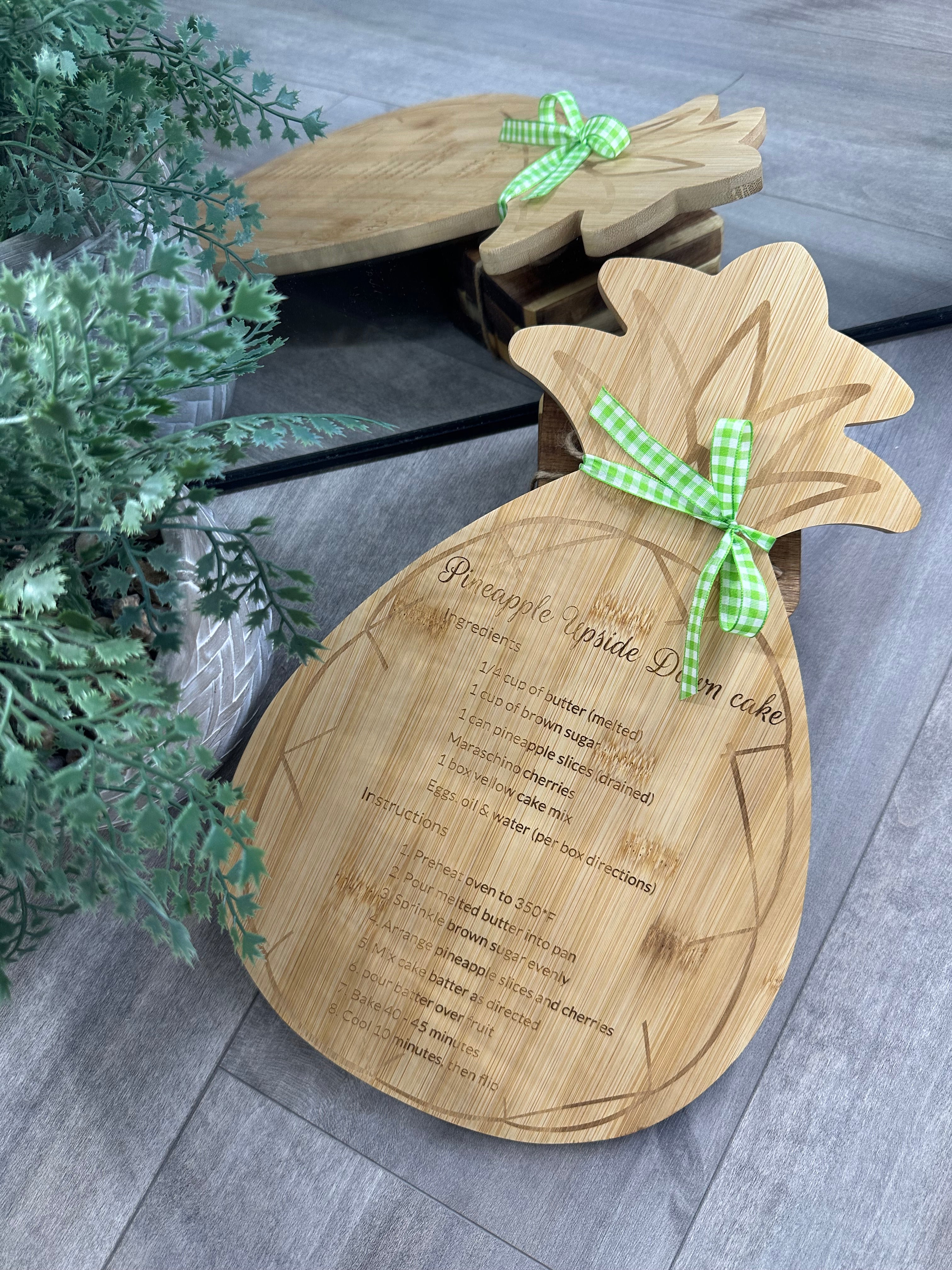 Pineapple Recipe Engraved Cutting Board Collage