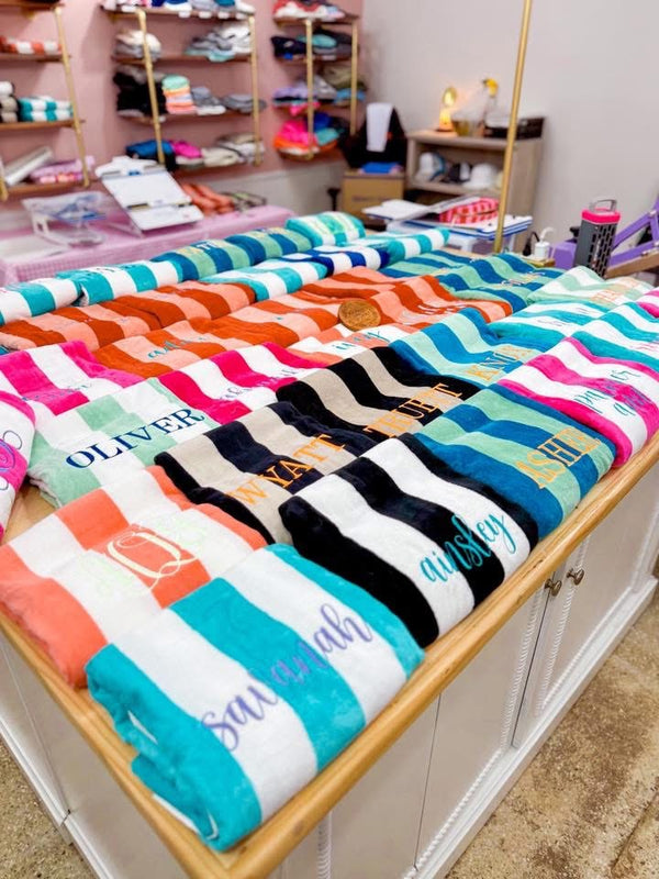 Personalized Cabana Stripe Towels