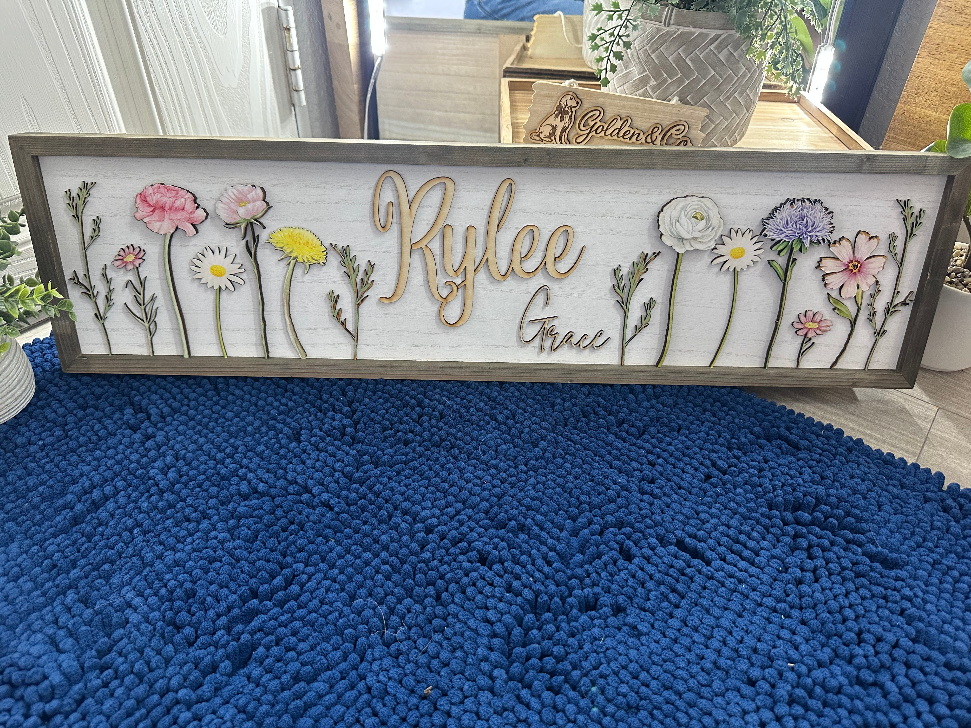 Personalized Birth Flower Garden Sign