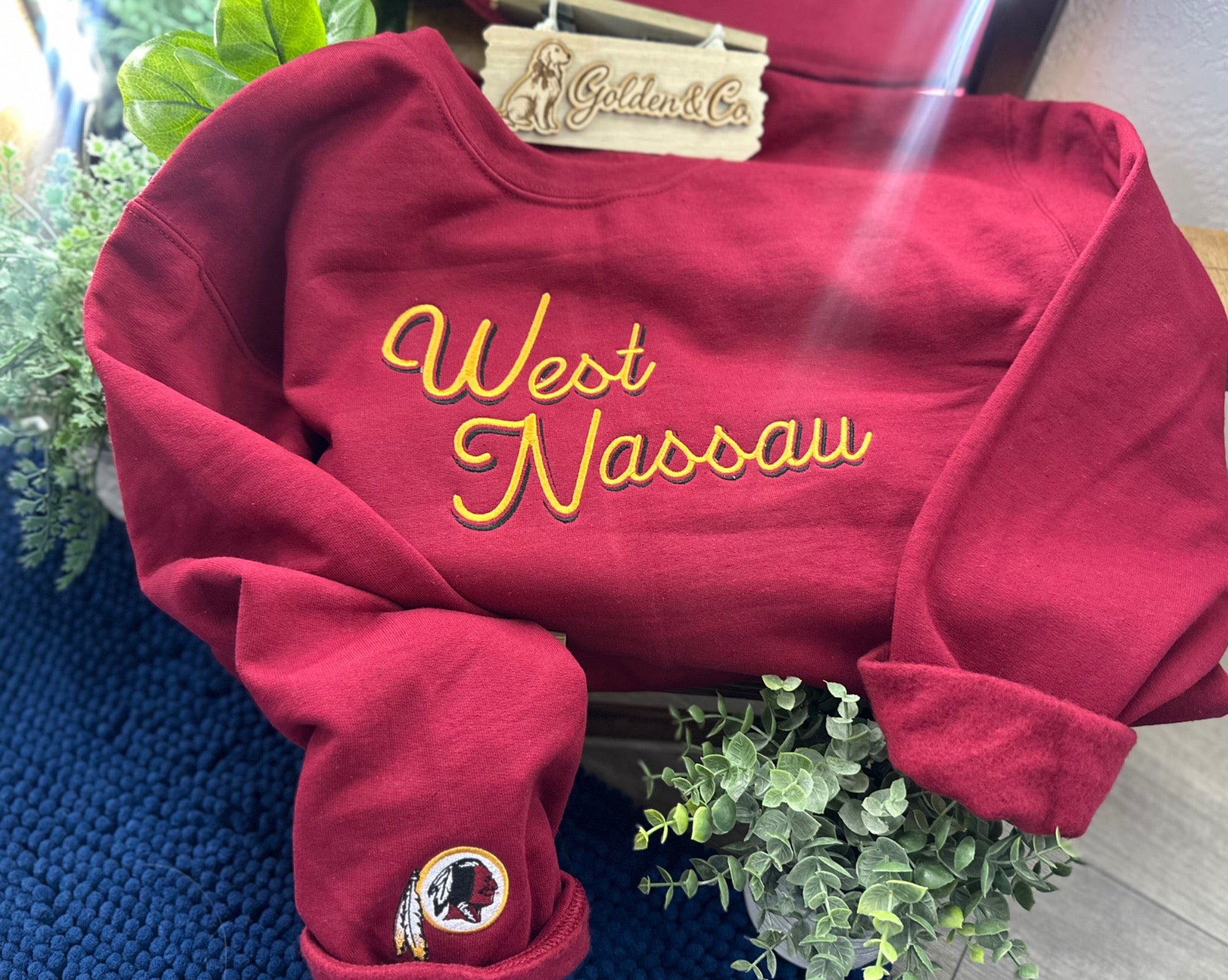 Custom School Spirit Embroidered Crewneck